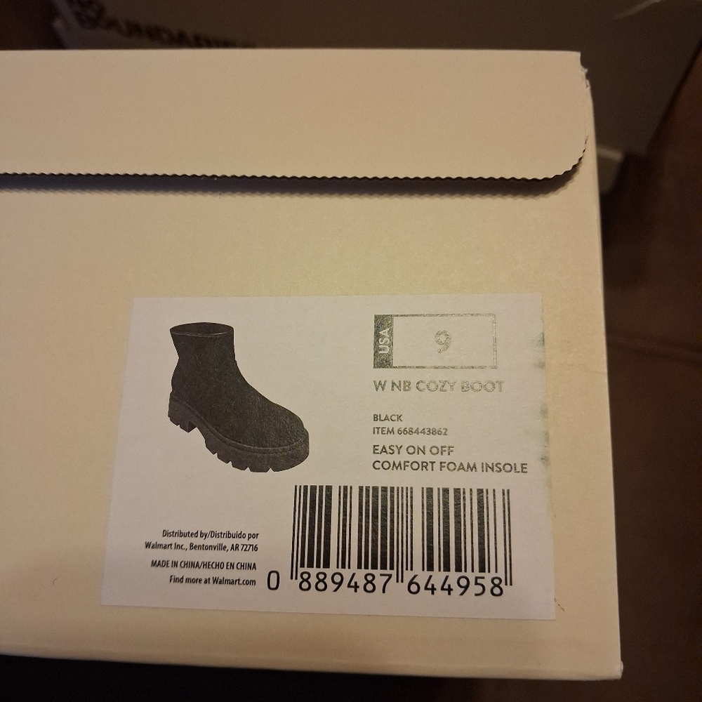 No Boundaries Cozy Boot Platform Ankle Boots Black Size 9 - Picture 6 of 8